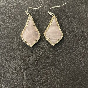 Kendra Scott Pink and Gold Geometric Earrings